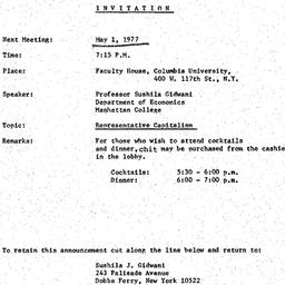 Announcements, 1977-05-01. ...