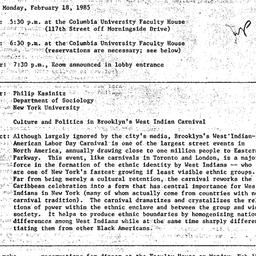 Announcements, 1985-02-04. ...