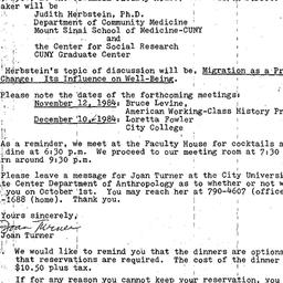 Announcements, 1984-09-17. ...