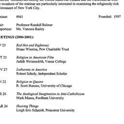 Schedules, Religion in Amer...