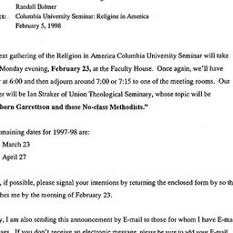 Announcements, 1998-02-23. ...