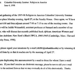 Announcements, 1998-04-27. ...