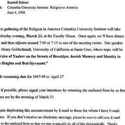 Announcements, 1998-03-23. ...