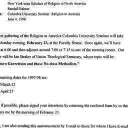 Announcements, 1998-02-23. ...