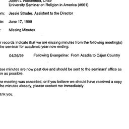 Correspondence, 1999-06-17....