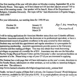 Announcements, 1998-09-28. ...
