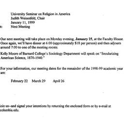 Announcements, 1999-01-25. ...