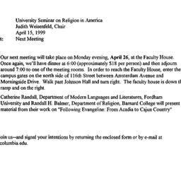 Announcements, 1999-04-26. ...