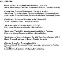 Schedules, Religion in Amer...