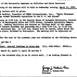 Announcements, 1976-03-17. ...