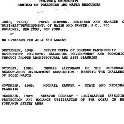 Schedules, Pollution and Wa...