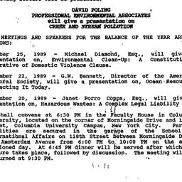 Announcements, 1989-09-27. ...