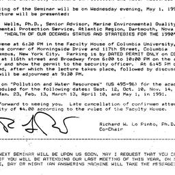 Announcements, 1991-04-19. ...