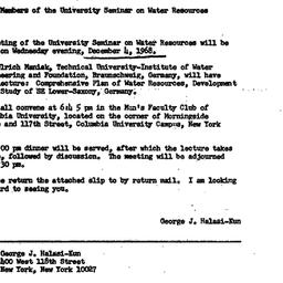 Announcements, 1968-11-11. ...