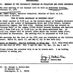 Announcements, 1973-02-12. ...