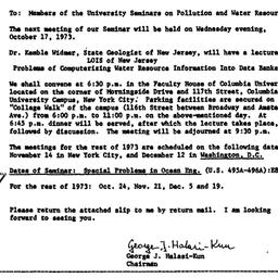 Announcements, 1973-10-17. ...