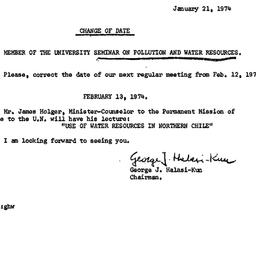 Announcements, 1974-01-21. ...
