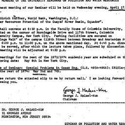Announcements, 1974-04-17. ...