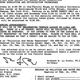 Announcements, 1994-01-27. ...