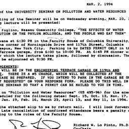 Announcements, 1994-03-02. ...