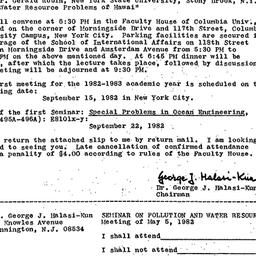 Announcements, 1982-05-05. ...