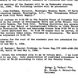 Announcements, 1984-03-21. ...