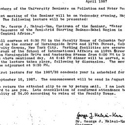 Announcements, 1987-05-06. ...