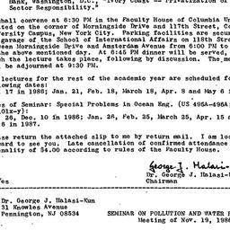 Announcements, 1986-11-19. ...