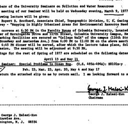 Announcements, 1977-03-09. ...
