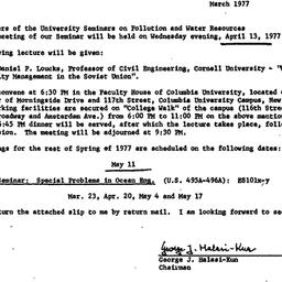 Announcements, 1977-04-13. ...