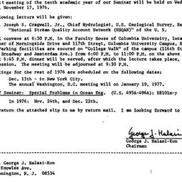 Announcements, 1976-11-17. ...