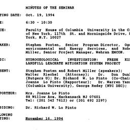 Minutes, 1994-10-19. Pollut...