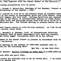 Announcements, 1981-04-15. ...