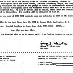 Announcements, 1980-11-12. ...