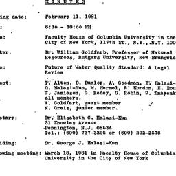 Minutes, 1981-02-11. Pollut...