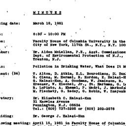 Minutes, 1981-03-19. Pollut...