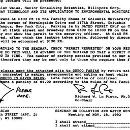 Announcements, 1992-10-27. ...