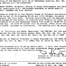 Announcements, 1988-09-29. ...