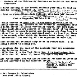 Announcements, 1970-10-14. ...