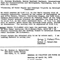 Announcements, 1971-03-12. ...