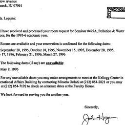 Correspondence, 1996-07-28....