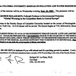 Announcements, 2003-09-12. ...