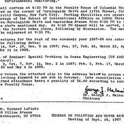 Announcements, 1987-09-16. ...