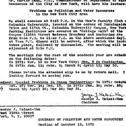 Announcements, 1971-10-13. ...