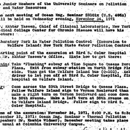 Announcements, 1971-11-10. ...