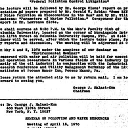 Announcements, 1970-03-30. ...