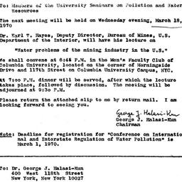 Announcements, 1970-02-15. ...