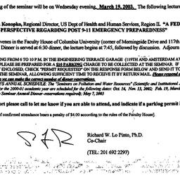Announcements, 2003-03-07. ...