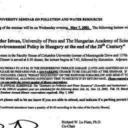 Announcements, 2003-04-23. ...