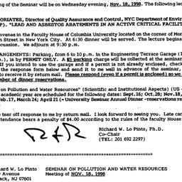 Announcements, 1998-11-01. ...